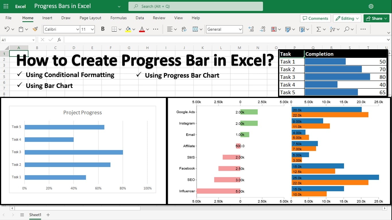 How to Create a Progress Bar in Excel?