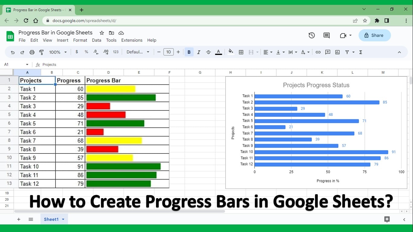 How to Create Progress Bars in Google Sheets?