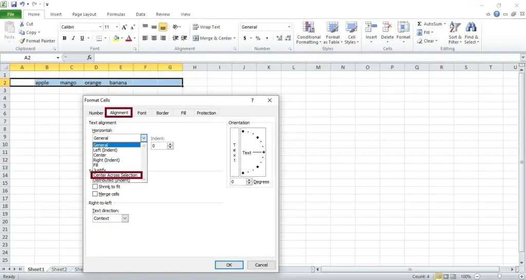 How to Center Across Selection In Excel? Shortcut & Examples