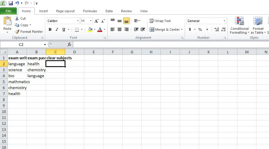 select the desired cells for comparing two columns in excel