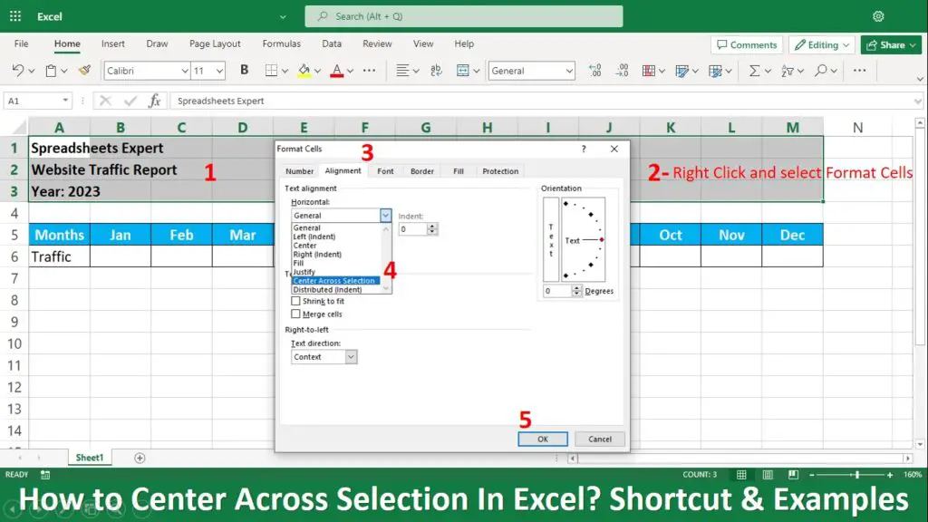 how-to-center-across-selection-in-excel-shortcut-examples