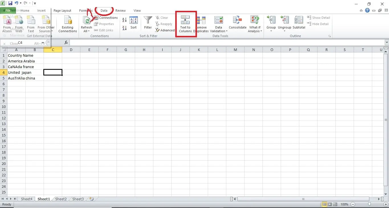 Click on the required cell then the Data tab in excel ribbon