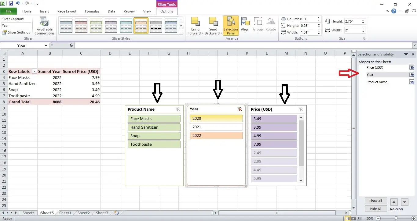 Final how to insert slicer in Excel