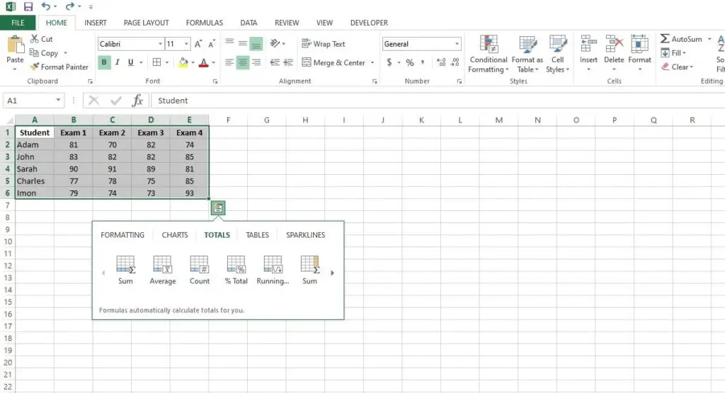 Where is the Quick Analysis Tool in Excel & How to Use it?