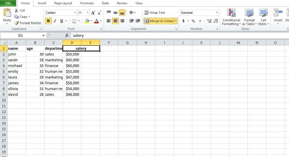 check merged cells if excel not working 1