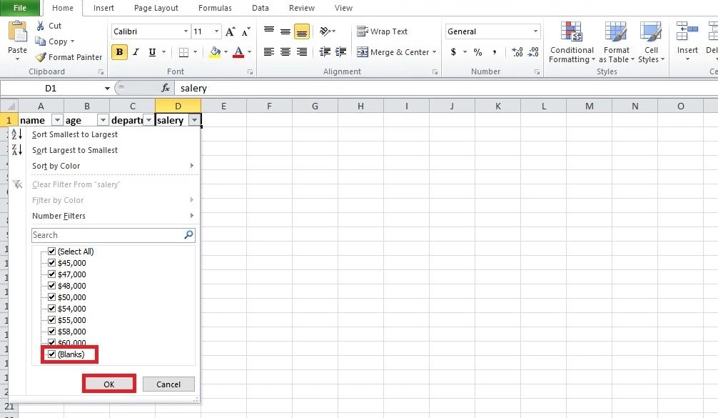 excel filter not working 3