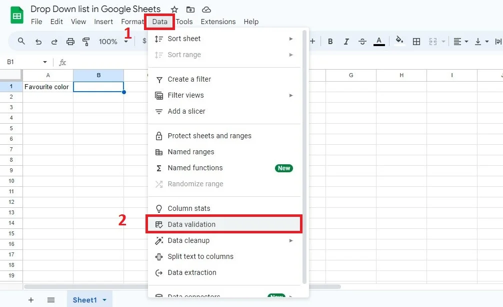 how to add drop down list in google sheets using preset values 2
