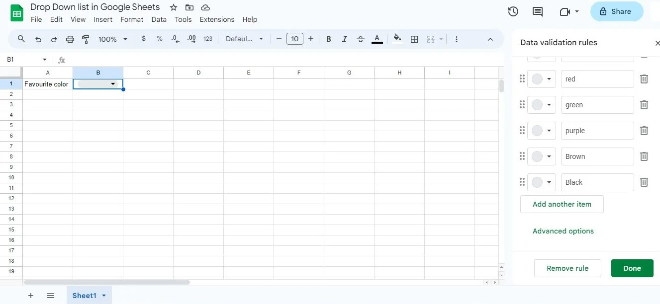 how to edit a drop down list in google sheets 2