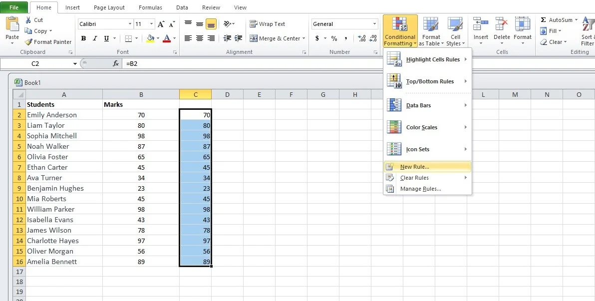 using conditional formatting to insert check mark in excel 3