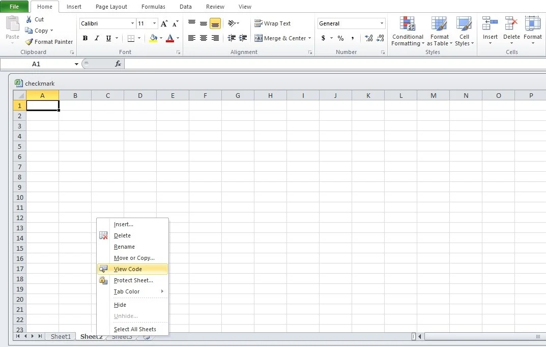 using vba double-click to insert checkmark in excel